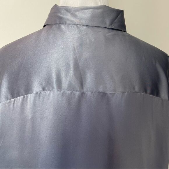 Chelsea Cambell Petites 100% Silk Button Down Blouse - Picture 5 of 5